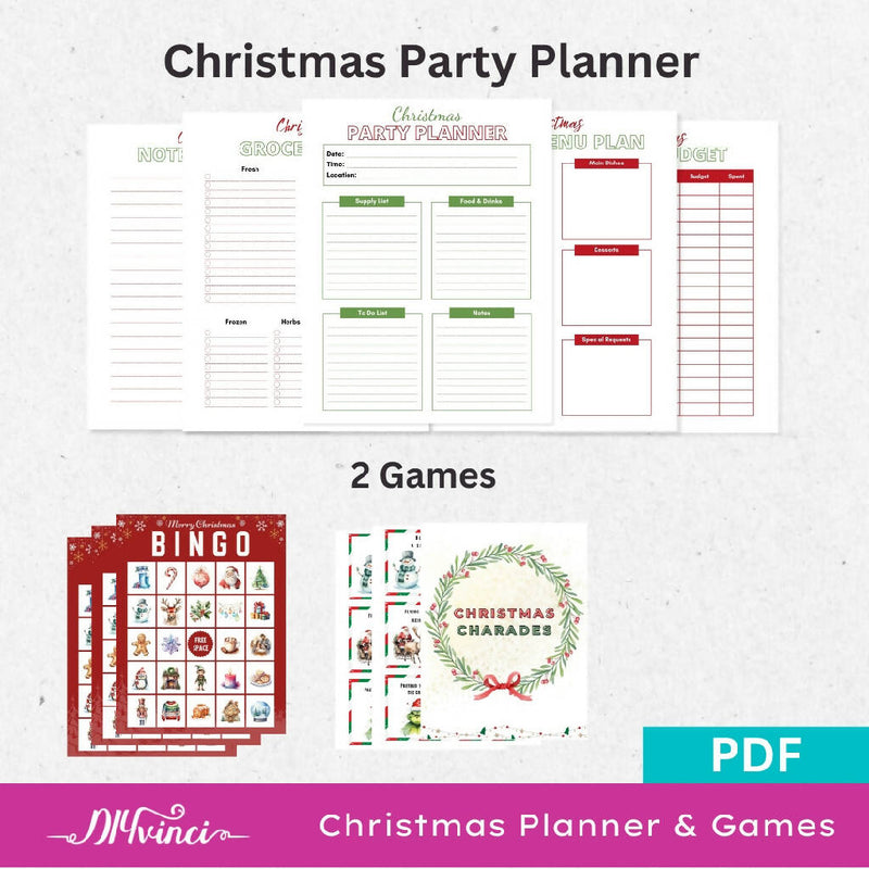 Load image into Gallery viewer, Printable Christmas Planner and Games - Digital Download
