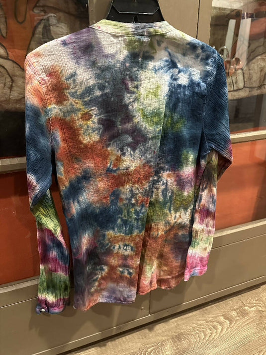 Upcycled ice dyed top
