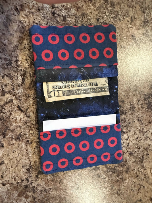 Bi fold fabric card holder/wallet