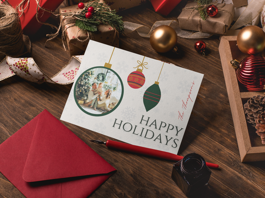 Holiday Card Template with Photo - 6x4 Digital Download