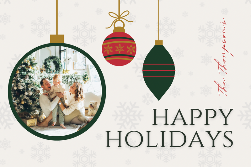 Load image into Gallery viewer, Holiday Card Template with Photo - 6x4 Digital Download
